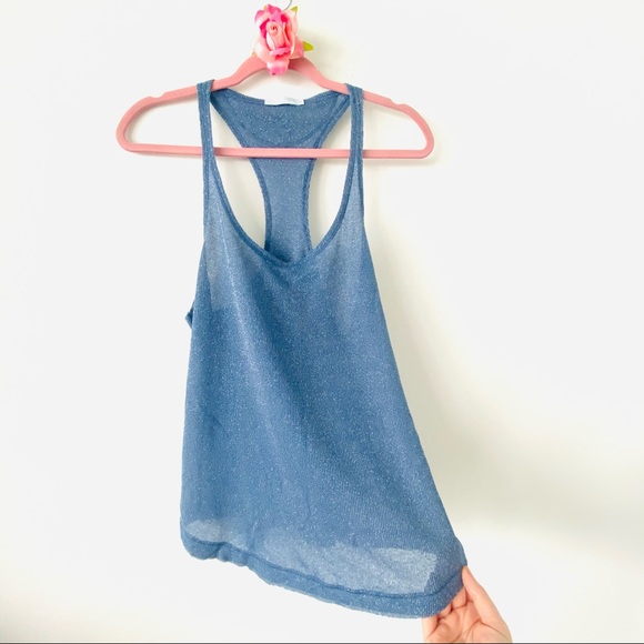 guria Other - 🌈Guria Blue Metallic Ribbed Racerback Tank Top